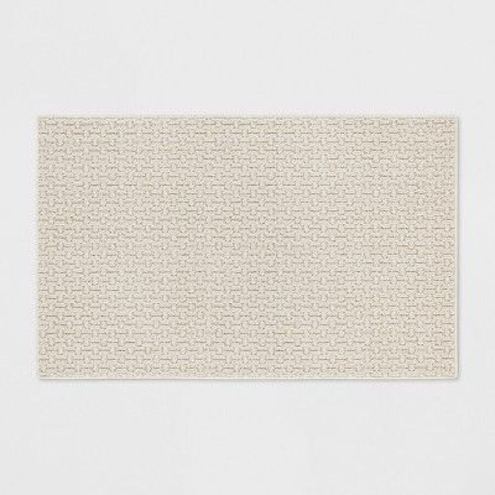 Open Box - Threshold - 2'6"x3'10" Washable Solid Machine Tufted Accent Ru Tan